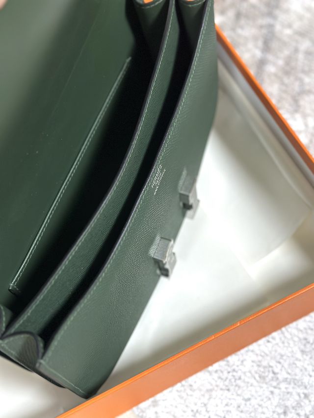 Hermes original epsom leather constance elan bag C026 vert anglais