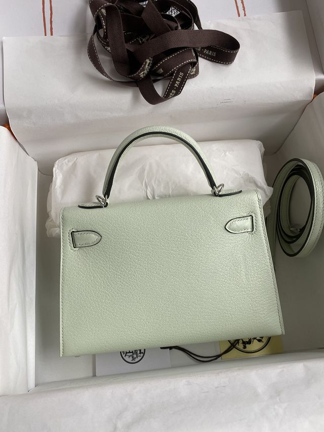 Hermes original chevre mini kelly 19 bag KG0019 vert fizz
