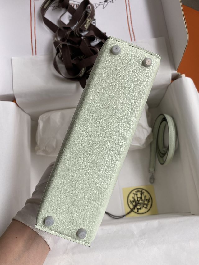 Hermes original chevre mini kelly 19 bag KG0019 vert fizz