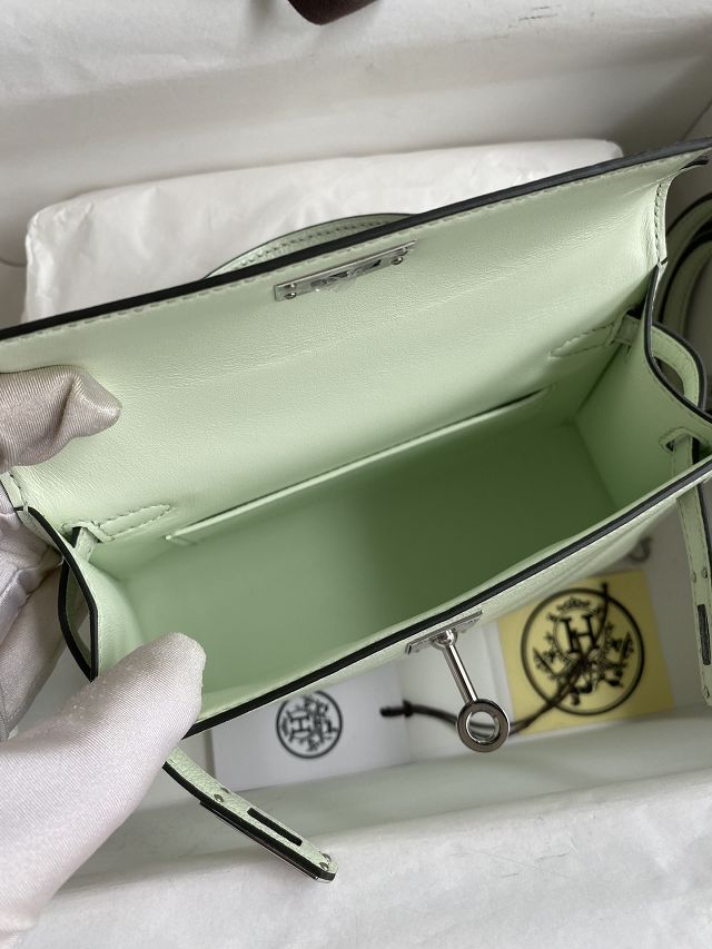 Hermes original chevre mini kelly 19 bag KG0019 vert fizz