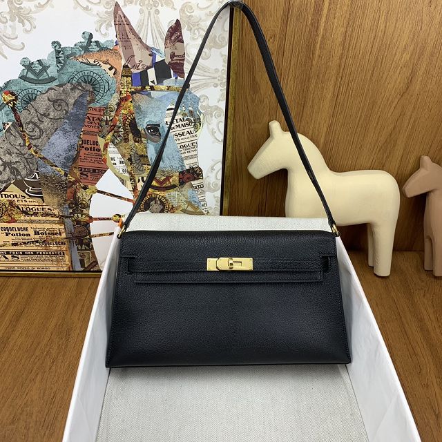 Hermes original chevre leather kelly elan KE0028-5 black