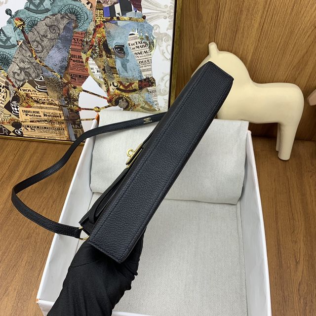 Hermes original chevre leather kelly elan KE0028-5 black