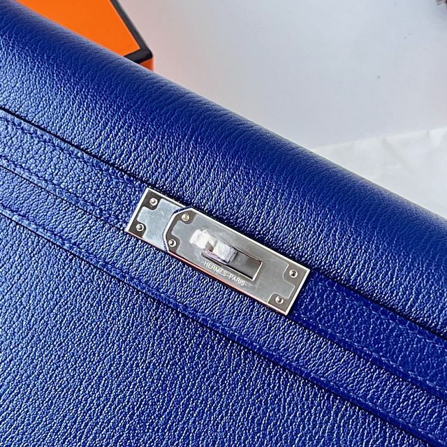 Hermes original chevre leather kelly elan KE0028-5 blue electrique