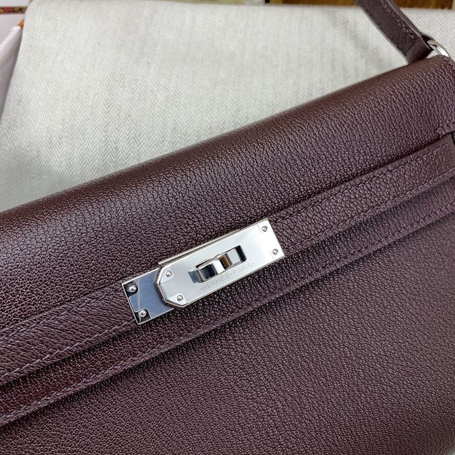 Hermes original chevre leather kelly elan KE0028-5 rouge sellier