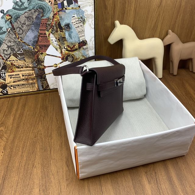 Hermes original chevre leather kelly elan KE0028-5 rouge sellier