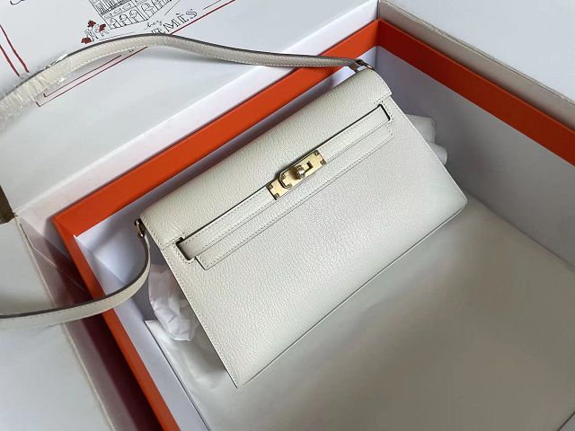 Hermes original chevre leather kelly elan KE0028-5 white