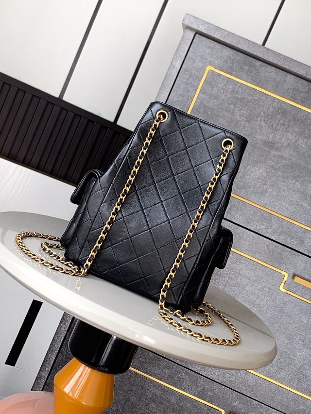 CC original metallic lambskin backpack AS5310 black