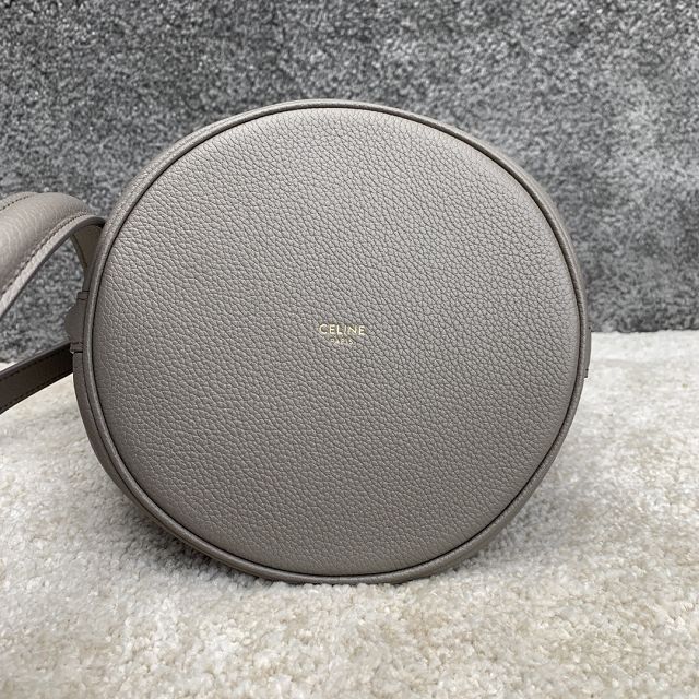 Celine original calfskin mini bucket 16 bag 197573 grey