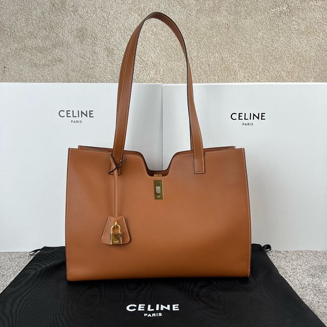 Celine original calfskin cabas 16 soft bag 112583 tan