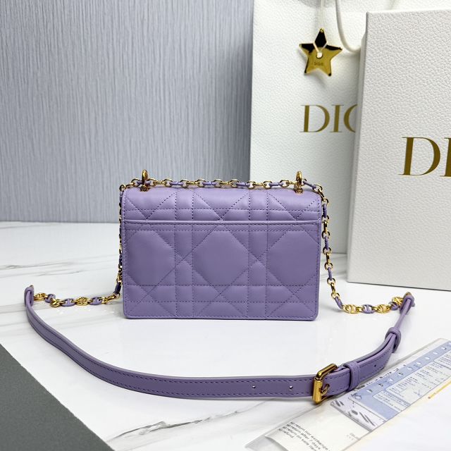 Dior original calfskin mini caro bag M9240 purple