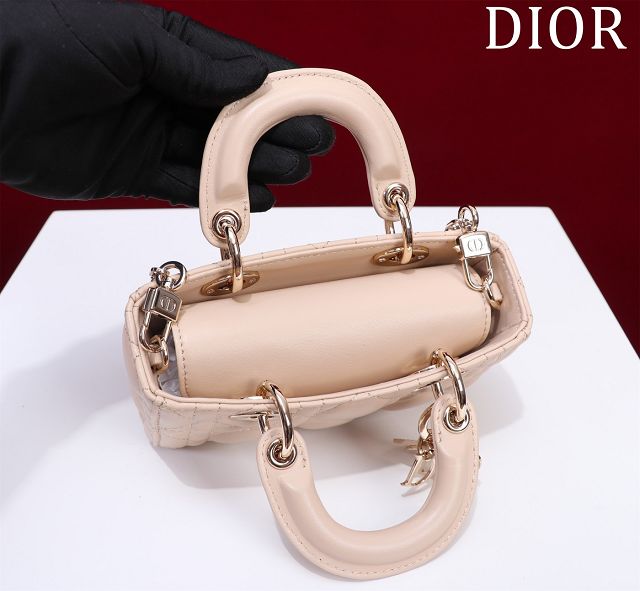 Dior original lambskin lady D-Joy micro bag S0910 beige