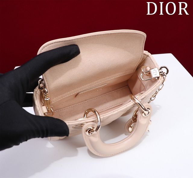 Dior original lambskin lady D-Joy micro bag S0910 beige