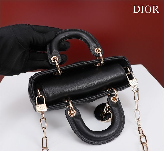 Dior original lambskin lady D-Joy micro bag S0910 black