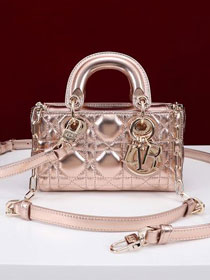 Dior original lambskin lady D-Joy micro bag S0910  gold