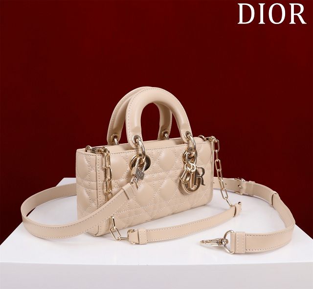 Dior original lambskin small lady D-Joy bag M0613 beige