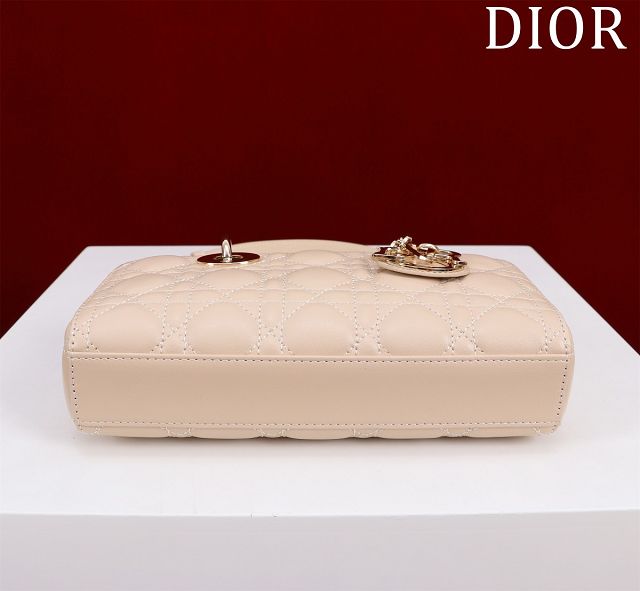 Dior original lambskin small lady D-Joy bag M0613 beige