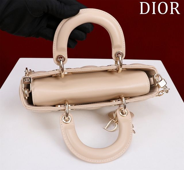 Dior original lambskin small lady D-Joy bag M0613 beige