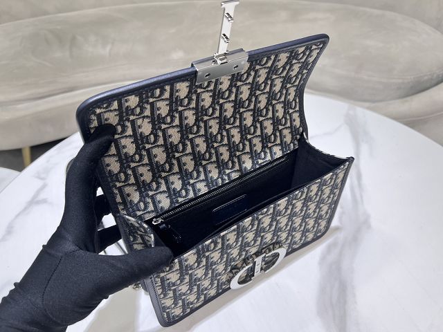 Dior original calfskin&cotton 30 montaigne chain bag M9208 blue