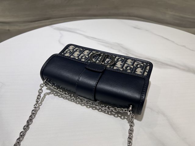 Dior original calfskin&cotton 30 montaigne east-west bag M9334 blue