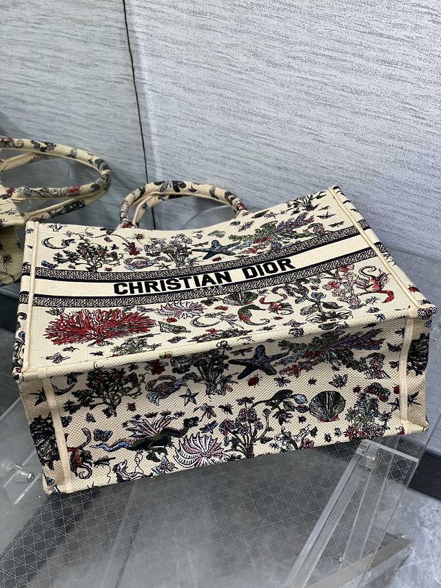 Dior original cotton large book tote bag M1286 beige