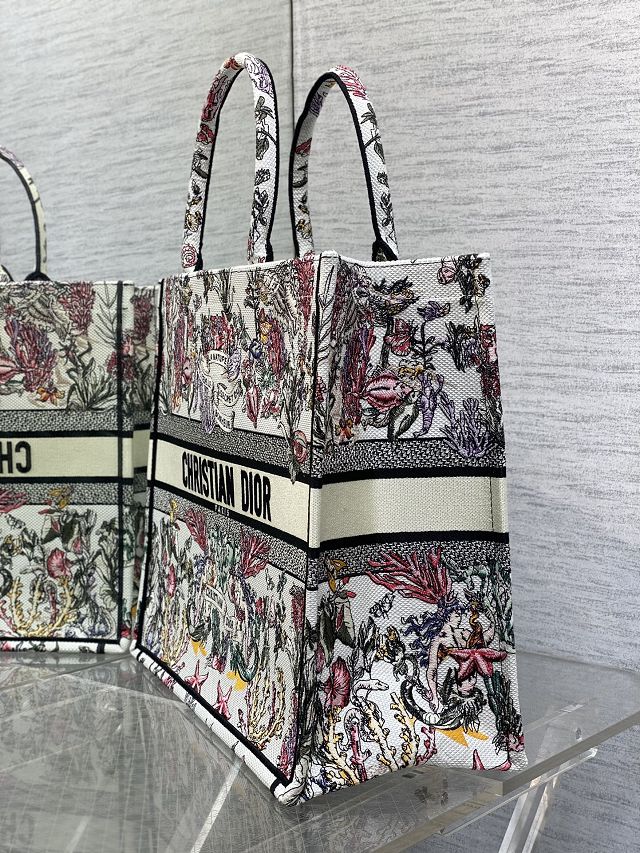 Dior original cotton large book tote bag M1286 white