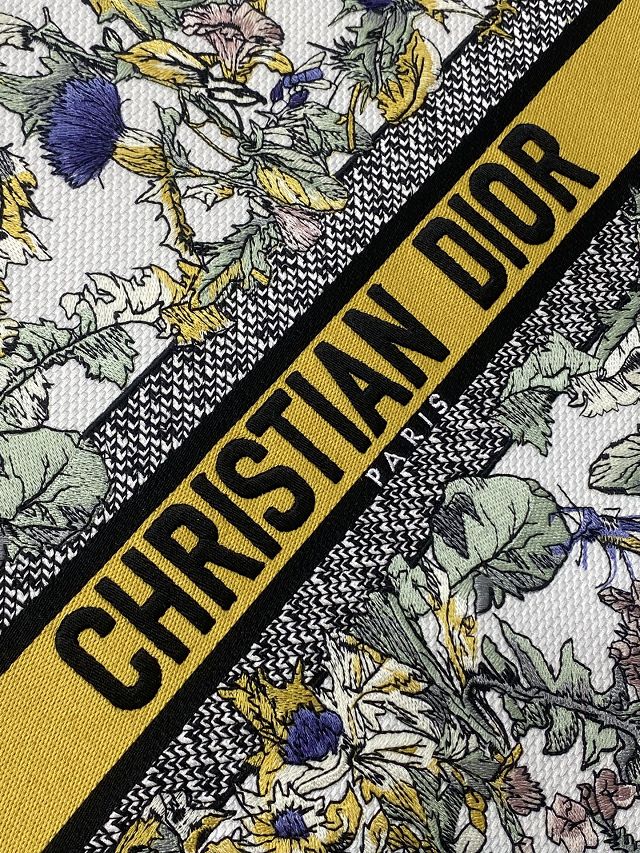 Dior original cotton large book tote bag M1286 white&yellow