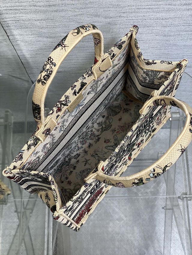 Dior original cotton medium book tote bag M1296 beige