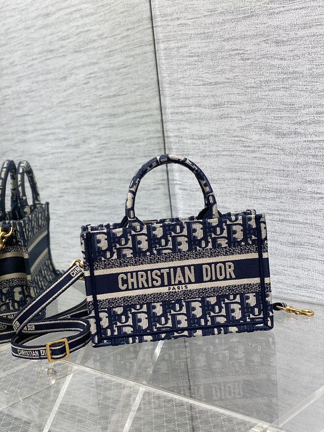 Dior original cotton mini book tote S5573 blue