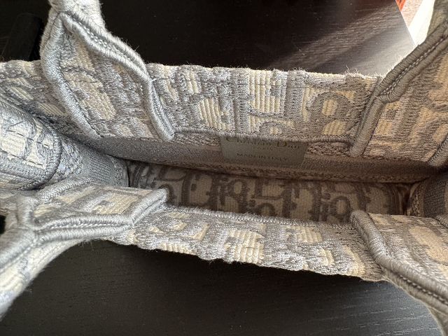 Dior original cotton mini book tote S5573 grey