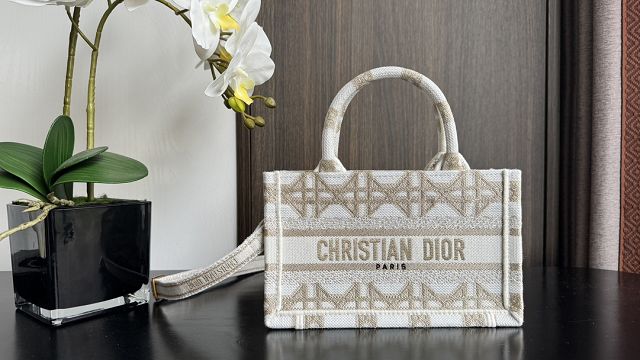 Dior original cotton mini book tote S5573 white