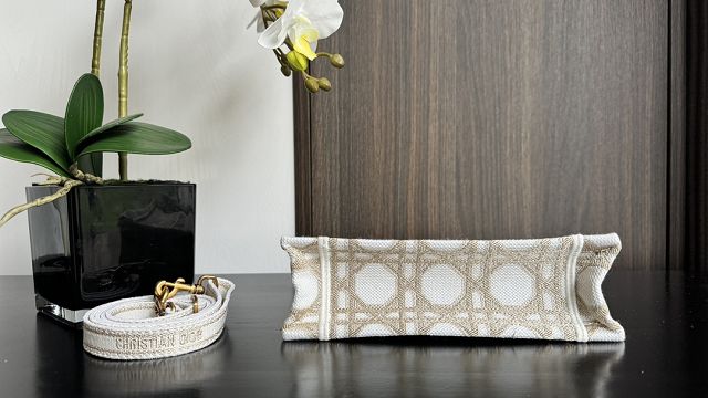 Dior original cotton mini book tote S5573 white