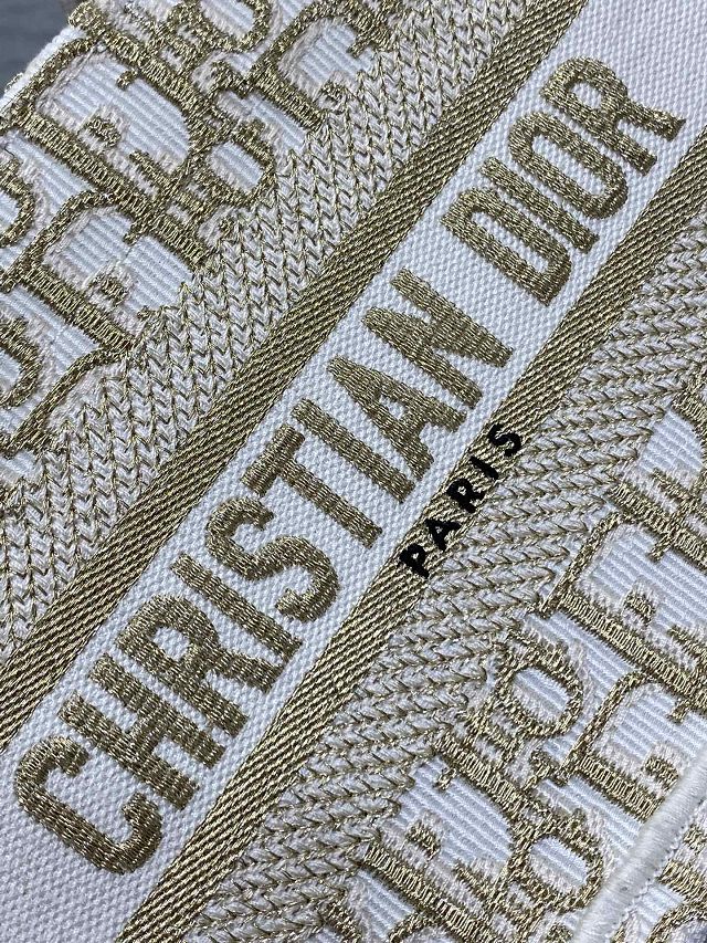 Dior original cotton mini book tote S5573 white&gold