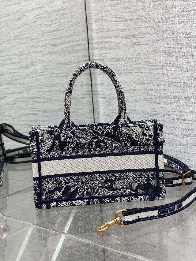 Dior original cotton mini book tote S5573-2 blue
