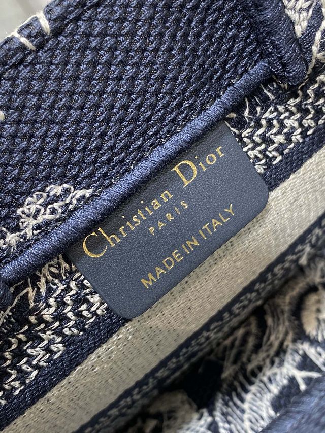 Dior original cotton mini book tote S5573-2 blue