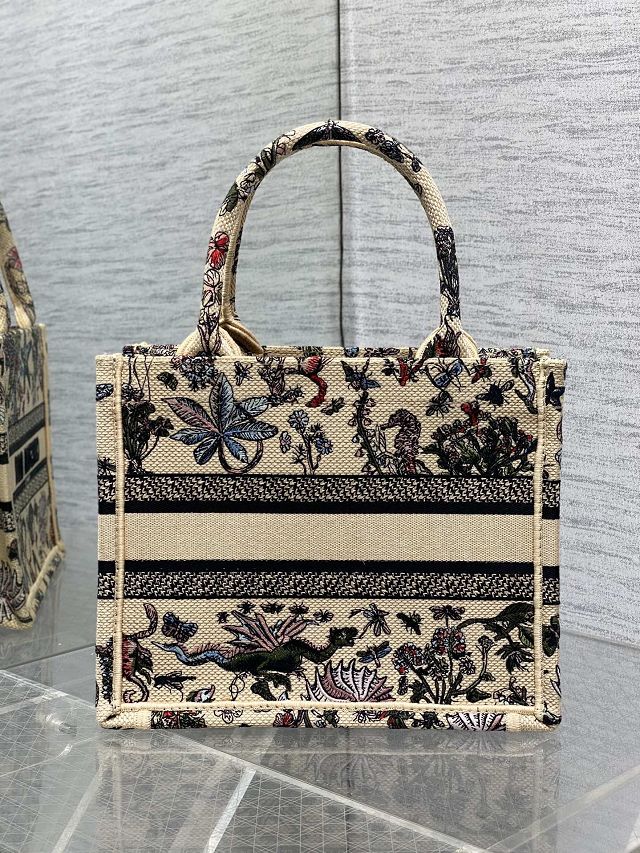 Dior original cotton small book tote bag M1265 beige