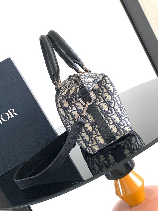 Dior original jacquard Weekender 25 handbag 1ESPO322 blue