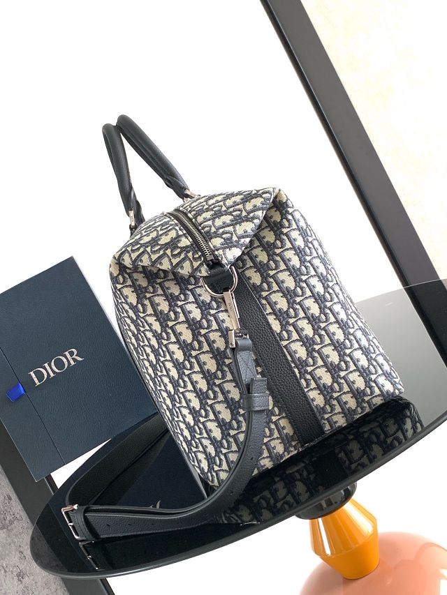Dior original jacquard Weekender 40 handbag 1ESDU134 blue