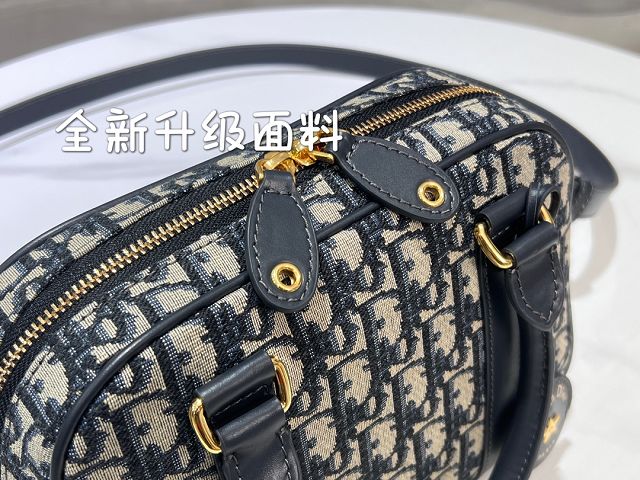 Dior original jacquard medium d-vibe bowling bag M1340 blue