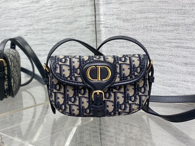 Dior original jacquard mini bobby east-west bag S5713 blue