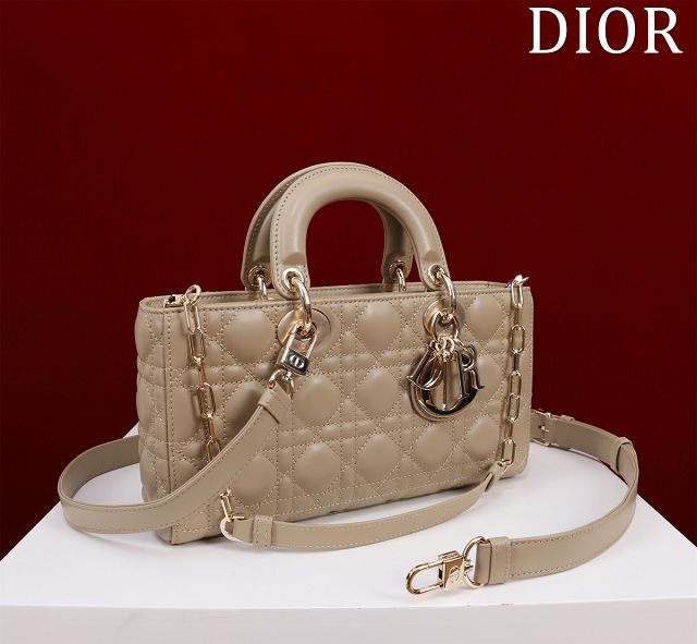 Dior original lambskin medium lady D-Joy bag M0540 apricot