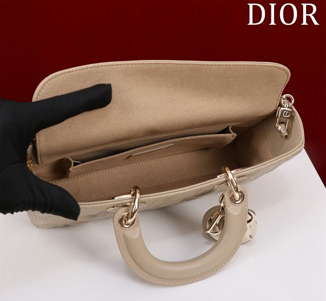 Dior original lambskin medium lady D-Joy bag M0540 apricot