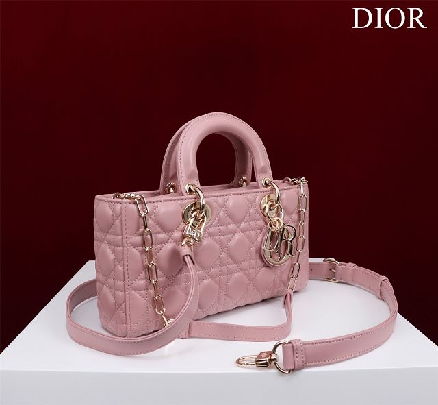 Dior original lambskin medium lady D-Joy bag M0540 pink