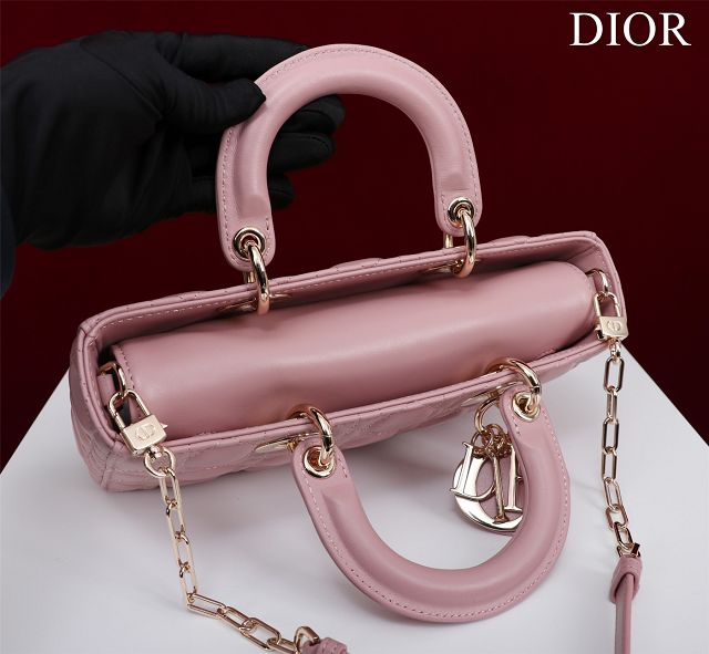 Dior original lambskin medium lady D-Joy bag M0540 pink