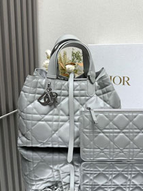 Dior original calfskin small toujours vertical tote bag M2835 cloud grey