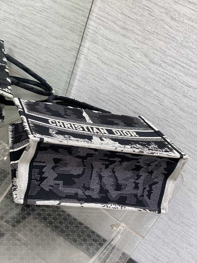 Dior original cotton medium book tote bag M1296 black