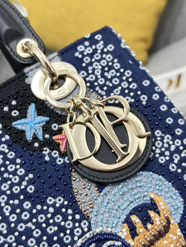 Dior original calfskin medium lady dior bag M0565 