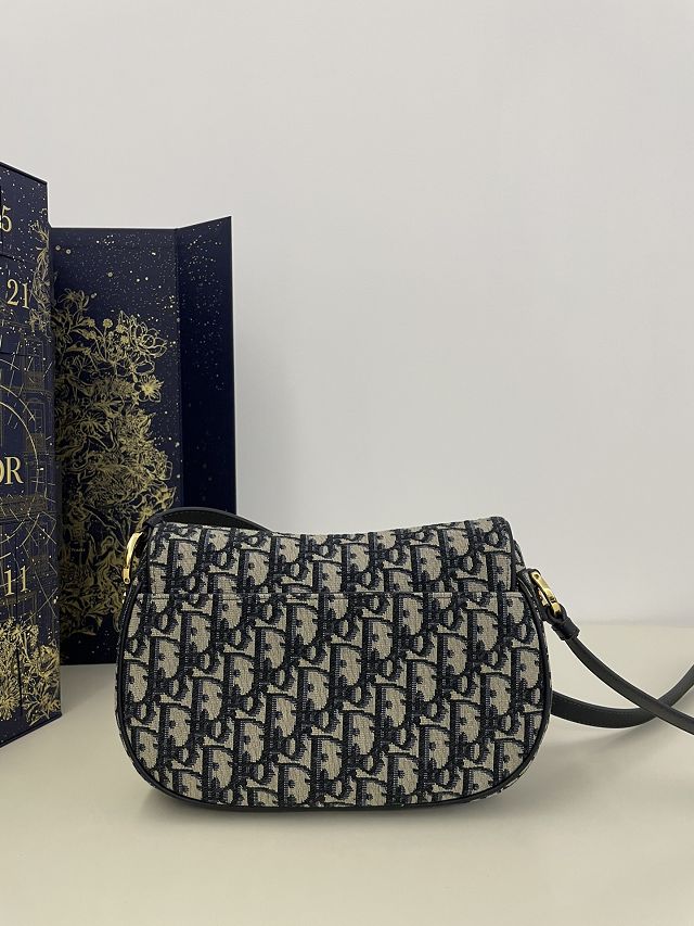 Dior original cotton besace shoulder bag S9219 blue