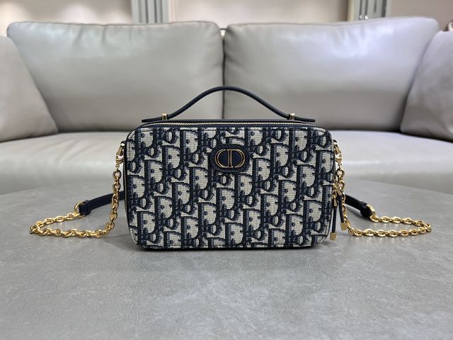 Dior original cotton montaigne east-west bag S2378 blue