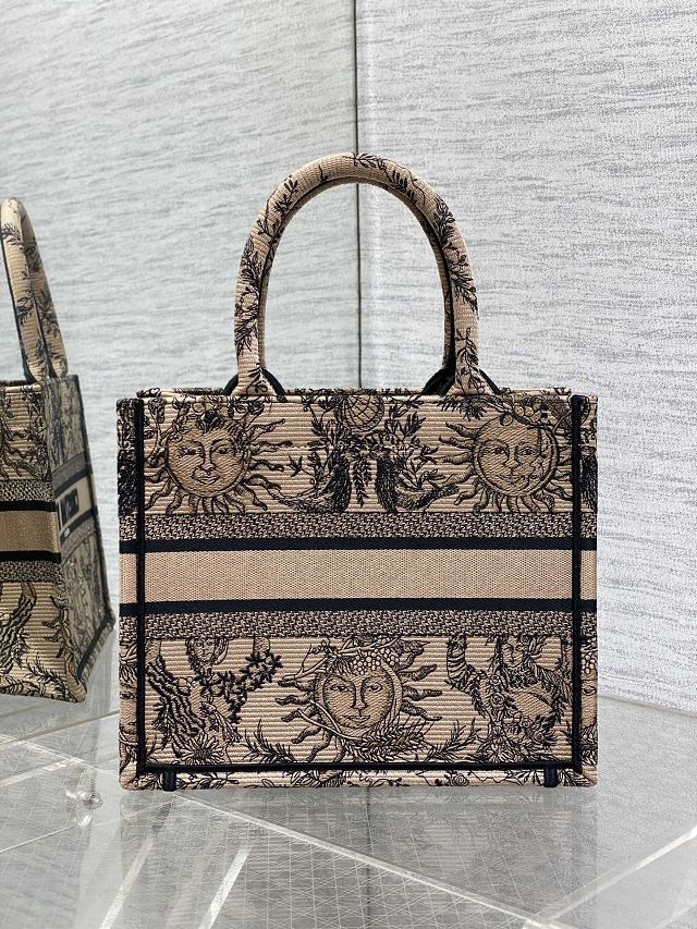 Dior original cotton small book tote bag M1265 beige