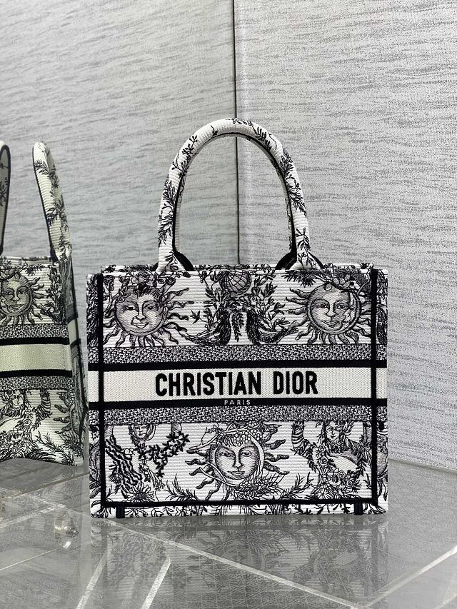 Dior original cotton small book tote bag M1265 black